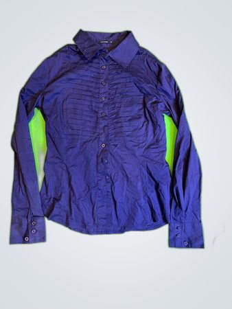 Comma Purple Pleated Long-Sleeve Shirt