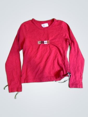 Burberry Red Long-Sleeve Logo Top