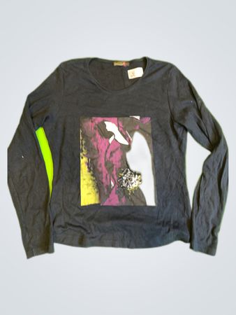 KAUSSON Graphic Print Long-Sleeve Top