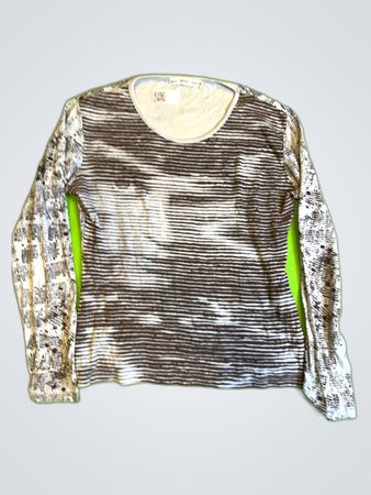 DPM Long Sleeve Newspaper Print Top