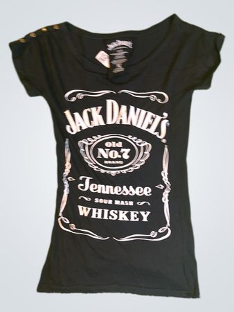 Jack Daniel's Black Graphic V-Neck T-Shirt