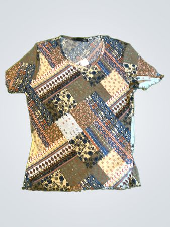 QS Patchwork Short-Sleeve Top