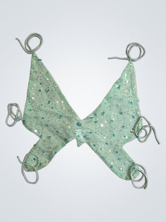 Upcycled Mint Green Sequined Triangle Top