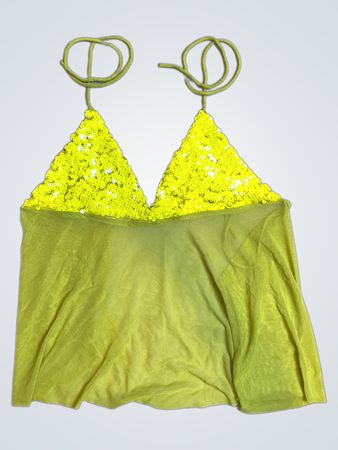 Upcycled Yellow Sequined Top