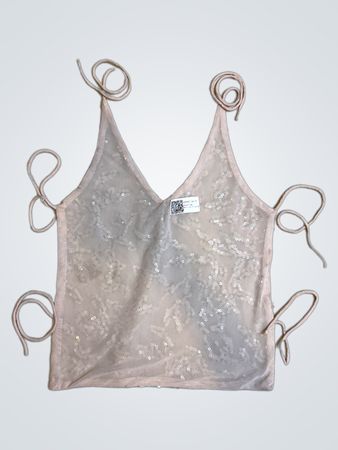 Upcycled Pink Sequined Top