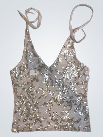 Upcycled Pink Sequined Cami Top