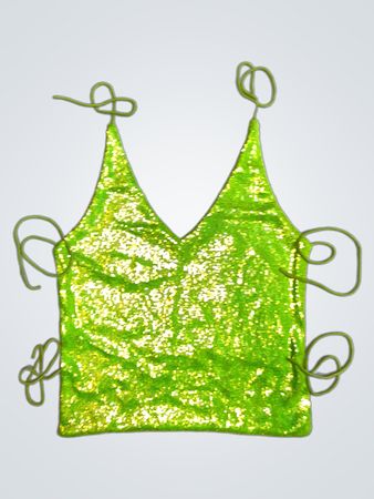 Upcycled Green Sequined Top