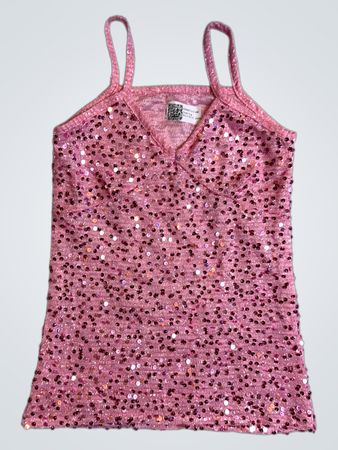Upcycled Pink Sequined Tank Top