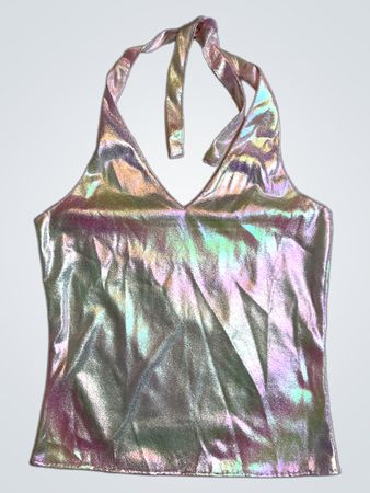 Upcycled Iridescent Halter Top