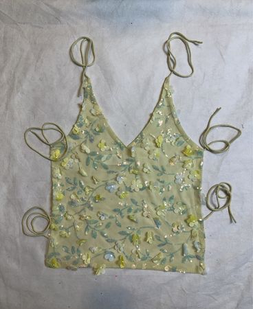 Upcycled Sheer Floral Top