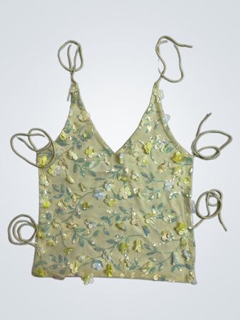 Upcycled Sheer Floral Top