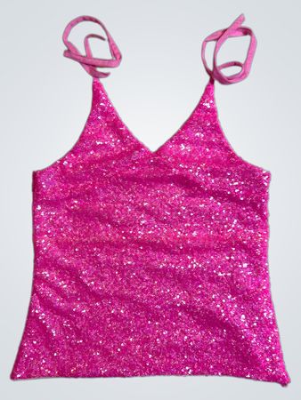 Upcycled Pink Sequined Tank Top