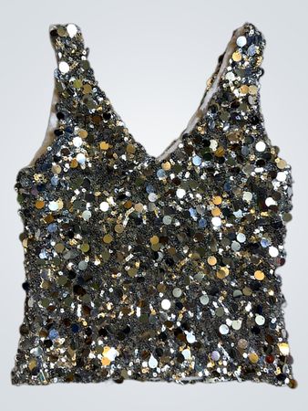 Upcycled Sequined Tank Top
