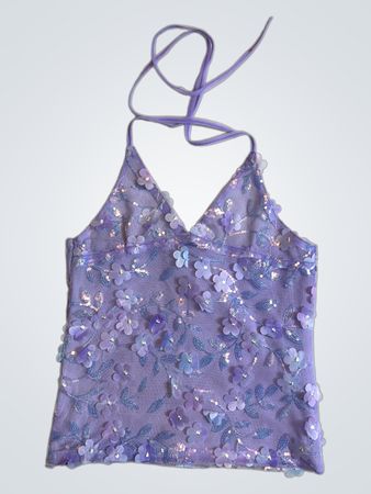 Upcycled Purple Floral Top