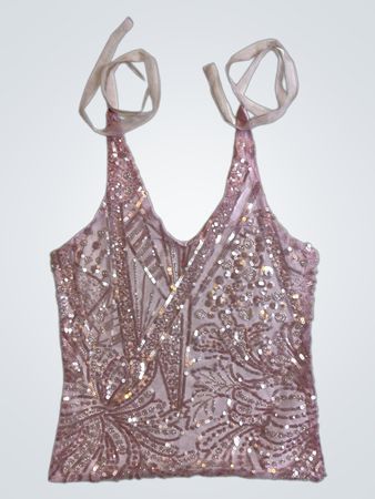 Upcycled Pink Sequined Top