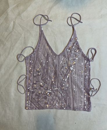 Upcycled Unbranded Sequined Spaghetti Strap Top
