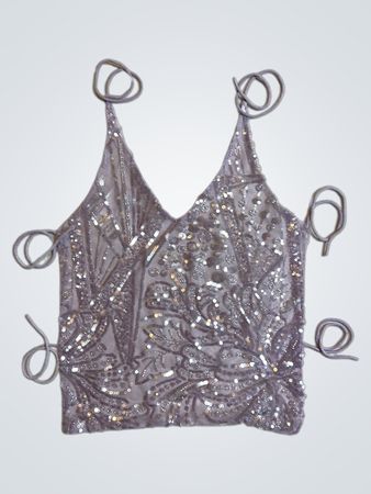 Upcycled Sequined Purple Tank Top