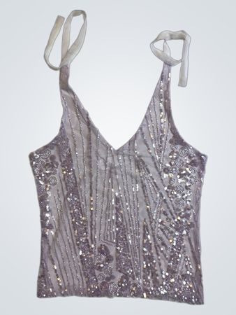 Upcycled Sequined Purple Tank Top
