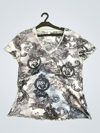 Bandolera Gray Paisley Top