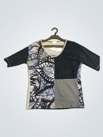 Gelco Black and White Striped Shirt