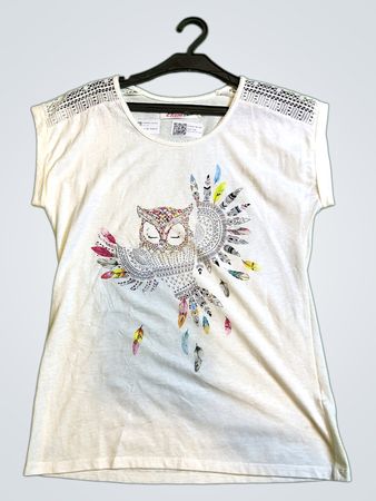 Etam White Owl Graphic T-Shirt