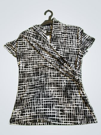 DKNY Short Sleeve Geometric Print Top