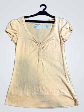 Promod Yellow Short Sleeve Tunic Top