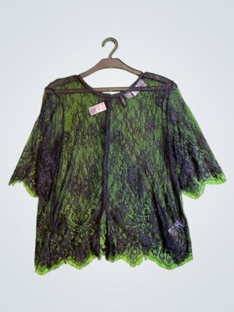 H&M Divided Schwarzes Spitzen-Kimono-Top