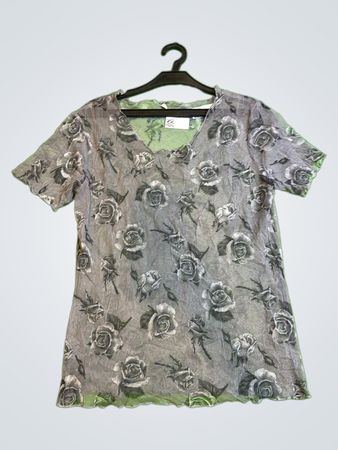Durchscheinendes Rosenmuster-Top