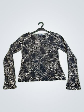 Fatima Cruz Langarm Oberteil mit Zebra-Print