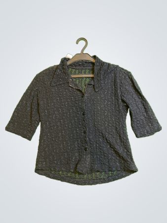 Schwarze strukturierte Bluse