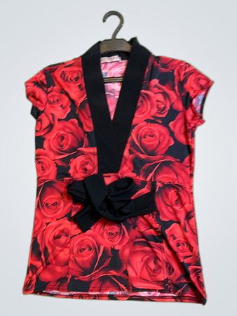 AYANAP Rote Rose Bluse