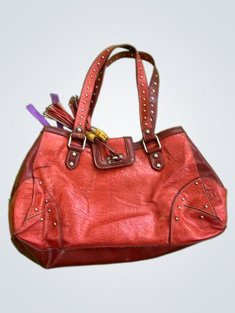 Rote Leder-Handtasche