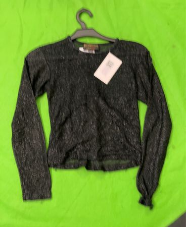 ESTWEST LTD Fashion Hype Schwarzes Glitzer Langarmoberteil