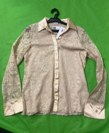 Jacqueline Riu Gold Satin Bluse