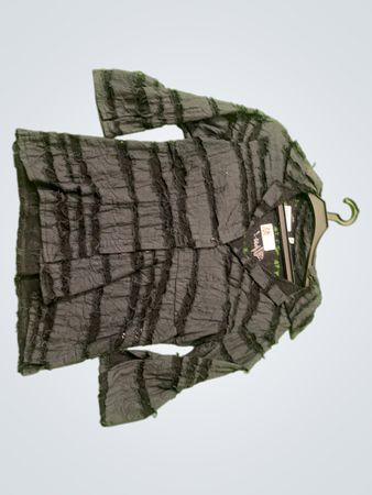Unbranded Schwarzes Strukturiertes Glockenärmel-Top