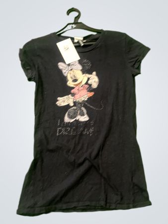 Schwarzes T-Shirt mit Minnie Mouse Design