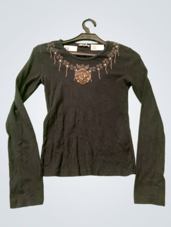 Love Love Black Langarm-Top