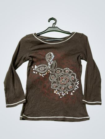 Brown Embellished Top