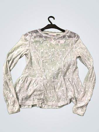 Geteiltes Spitzen-Peplum-Top