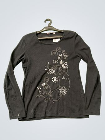 Du Plaisir à la Mode Schwarzes Langarm-Top