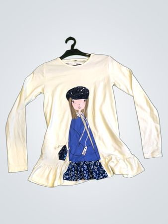 Langärmliges Rüschenshirt für Mädchen
