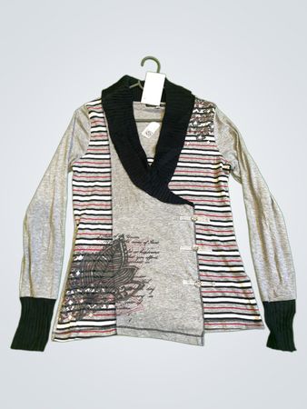 Fiorella di Verde Grauer und schwarzer Pullover