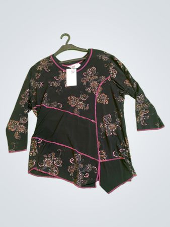 Christine Laure Schwarze Blumenbluse