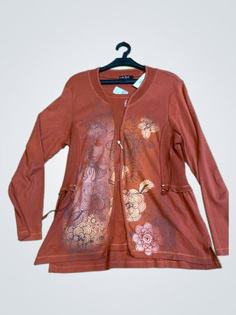 Lisa Gump Floral Zip Cardigan