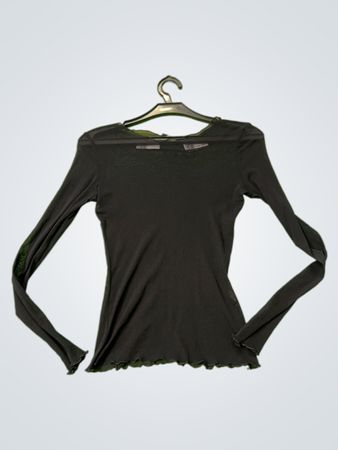 Xanaka Black Mesh Langarmshirt
