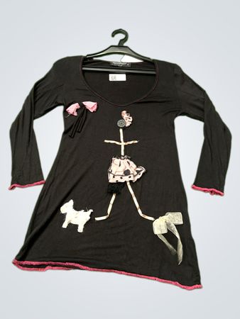 Rinascimento Schwarzes Langarmkleid