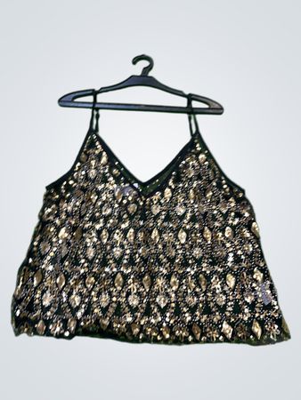 Paillettengesäumtes Crop-Top