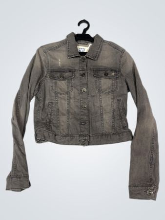 Graue Denimjacke