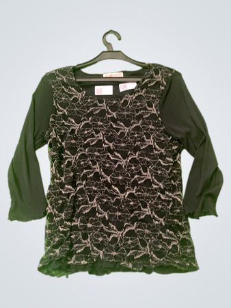 Affinités Black Lace Long Sleeve Top